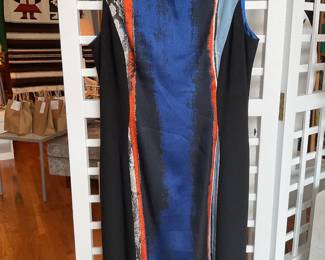 Elie Tahari boatneck abstract print cocktail dress