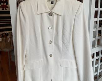 Vintage 1990s Barami white blazer jacket with shoulder pads