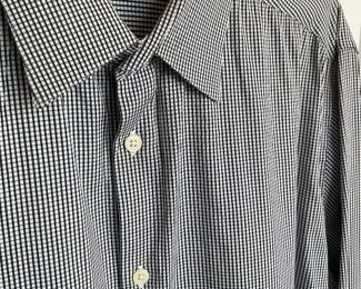 Theory men’s gingham check dress shirt large
