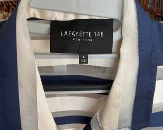 Lafayette 148 sheer striped dress jacket medium