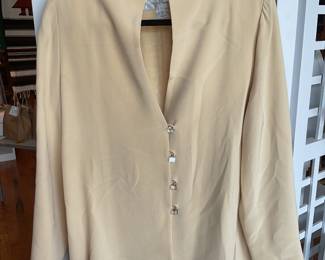 Vintage 1990s silk evening jacket with cube buttons made in USA