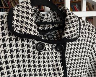 Houndstooth knit jacket style cardigan