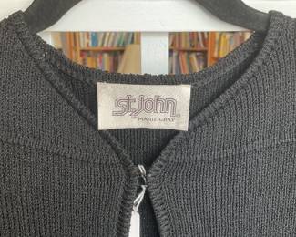 Vintage 1980s St. John Santana knit open cardigan sweater