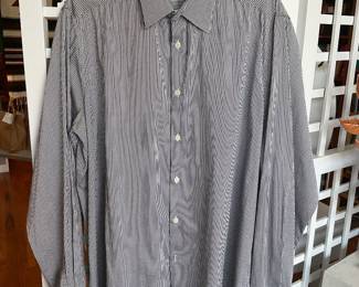 Theory men’s gingham check dress shirt large