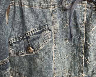 Anthropologie Holding Horses quilted shawl collar denim jacket