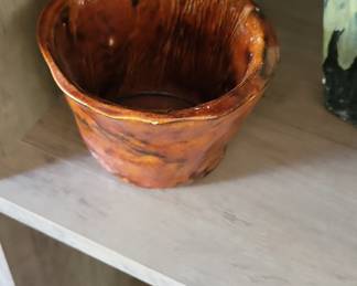 Hand-Glazed Ceramic Planter Pot with Drip Glaze