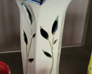 Linda Schauble Pottery Ceramic Cut Out Vase