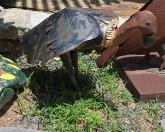 Recycled Metal Bird Sculpture - Heron or Stork
