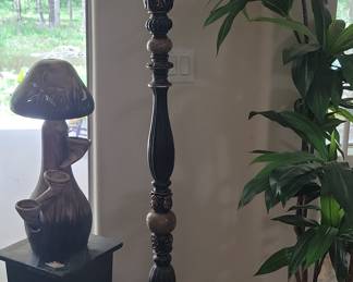 Traditional Floor Lamp with Acanthus Leaf Accents and Fluted Shade