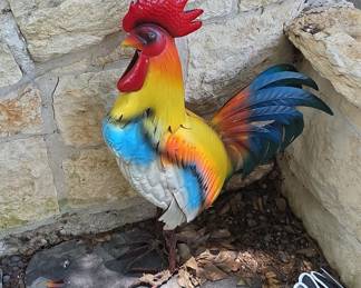 Glitzhome 21" Metal Rooster Garden Statue