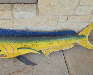 Wooden Mahi-Mahi Fish Wall Decor