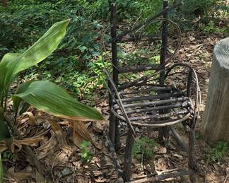 Rustic Twig Chair with Heart Back