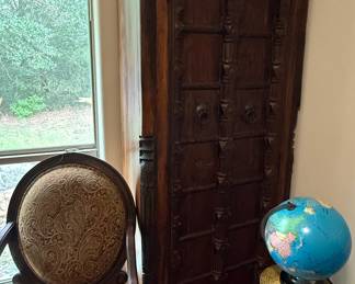Antique Indian Hand-Carved Teak Armoire