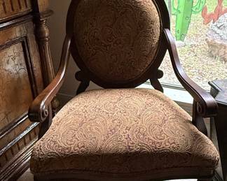 Victorian Armchair with Paisley Upholstery