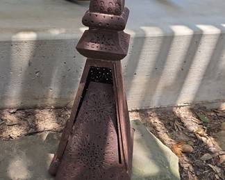 Antique Punched Tin Candle Lantern