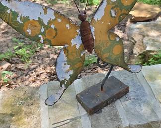 Vintage Metal Butterfly Garden Sculpture