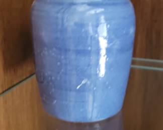 Blue Glazed Ceramic Jar