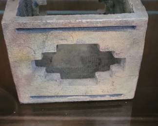 Concrete Planter with Geometric Cutouts
