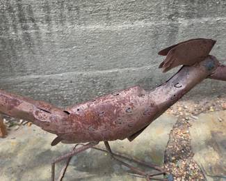 Rustic Metal Roadrunner Sculpture