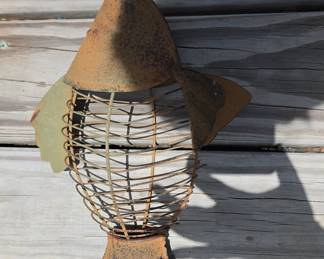 Rustic Metal Fish Garden Sculpture