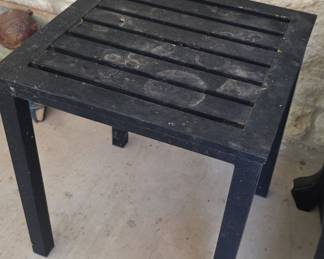 Black Metal Square Slat Top Side Table