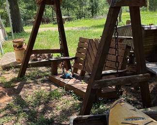 Handmade Wooden A-Frame Porch Swing