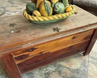 Rustic Wooden Storage Chest Coffee Table