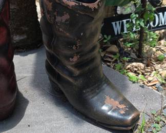Ceramic Cowboy Boot Planter
