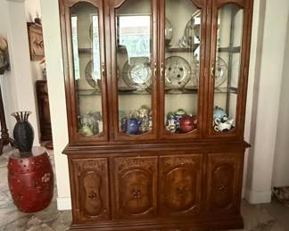 Vintage Thomasville China Cabinet with Glass Doors