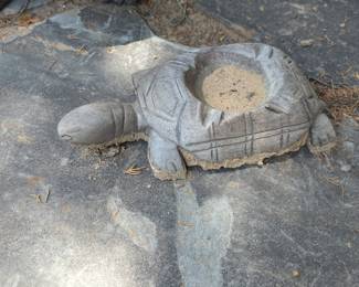 Carved Wooden Turtle Planter/Dish