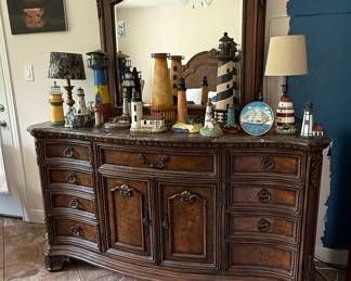Ashley Furniture North Shore Dark Wood Dresser with Mirror