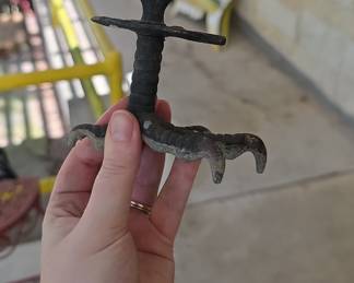Cast Iron Bird Claw Candlestick Holder