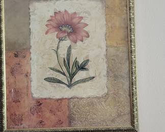 Floral Art Print with Ornate Frame