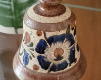Vintage Tonala Mexican Folk Art Ceramic Bell