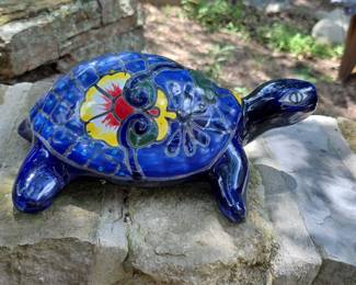 Talavera Turtle Figurine