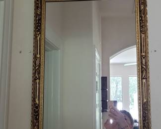 Ornate Gilt Wood Frame Mirror - Hollywood Regency Style