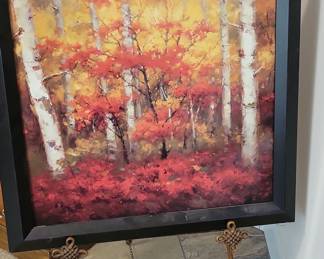 Indian Summer Autumn Birch Trees Painting