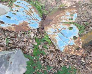 Rustic Metal Butterfly Garden Art