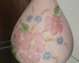 Hand-Painted Ceramic Vase with Floral Motif