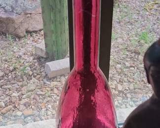Pink Crackle Glass Vase