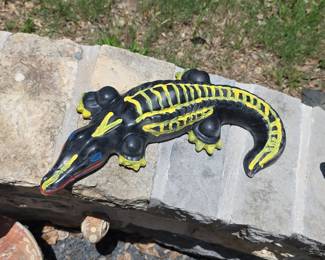 Hand-Painted Ceramic Alligator Figurine