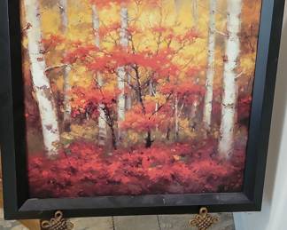 Autumn Birch Trees Landscape Painting by Tatiana Iliina