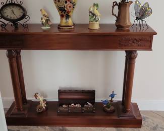 Ornate Carved Console Table with Decorative Accents