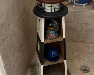 Nautical Lighthouse Shelf Unit with Decorative Accents