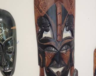 Kenyan Hand Carved Wooden Dual-Face Mask
