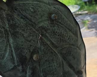 Large Leaf-Shaped Metal Tray
