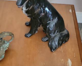 Black Ceramic Collie Figurine - Made in Brazil