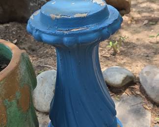 Vintage Fluted Concrete Pedestal / Bird Bath Top