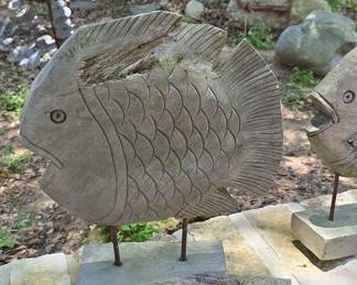 Hand Carved Wooden Fish Sculpture