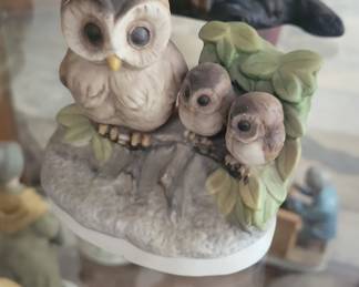 Homco Ceramic Owl Family Figurine #1298